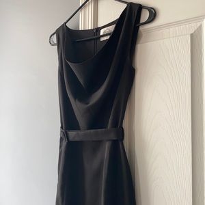 Black classic dress with belt